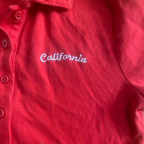 Forever 21 // California button up baby tee red collar - Picture 3 of 4